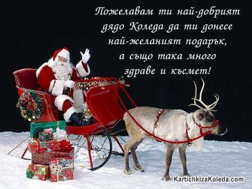 Пожелавам ти най-добрият дядо Коледа да ти донесе най-желаният подарък, а също така много здраве и късмет!